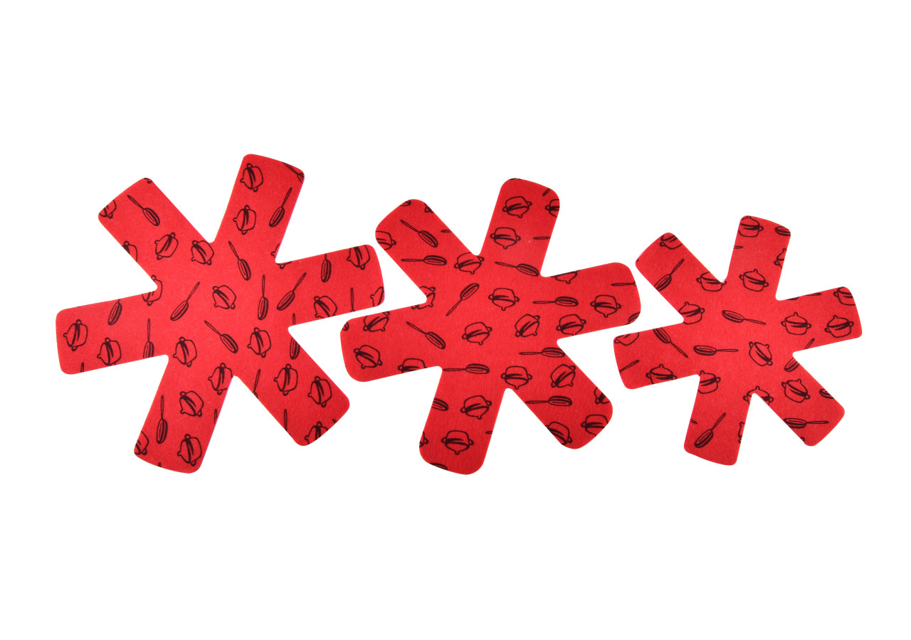 Set de 3 Protecteurs pour Casseroles Cookini - 28, 33, 35cm, Rouge - HTXA2083-CX - Cookini By Mondex