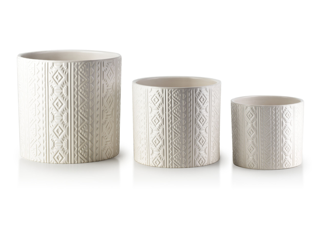 Ensemble de pots NEVA - 3 pots raffinés, dimensions variées - HTYE2366-PROM - Mondex