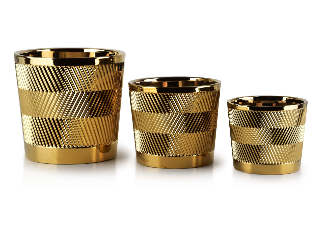 Ensemble de pots NEVA - 3 pots stylés, tailles variées - HTYE2403-PROM - Mondex