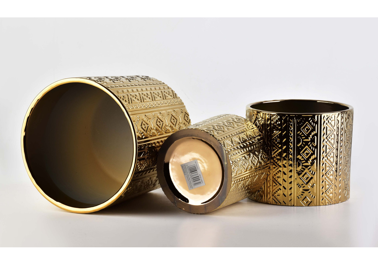 Ensemble de 3 pots NEVA - Design moderne en céramique - HTYE2441 - Mondex