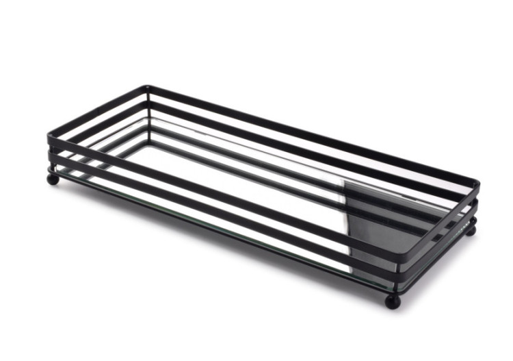 Plateau CEDRIC - Métal et Miroir 39x16xh5,5cm - HTOP3691 - Mondex