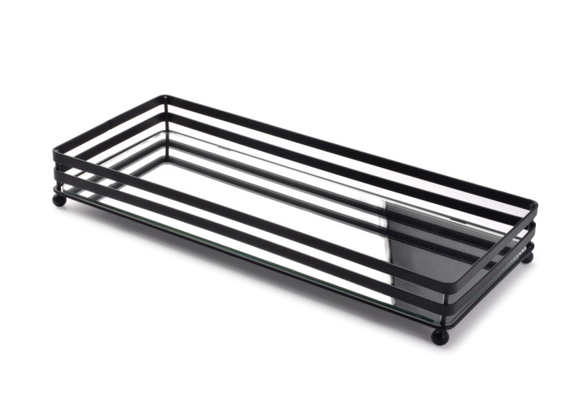 Plateau CEDRIC - Métal et Miroir 39x16xh5,5cm - HTOP3691 - Mondex