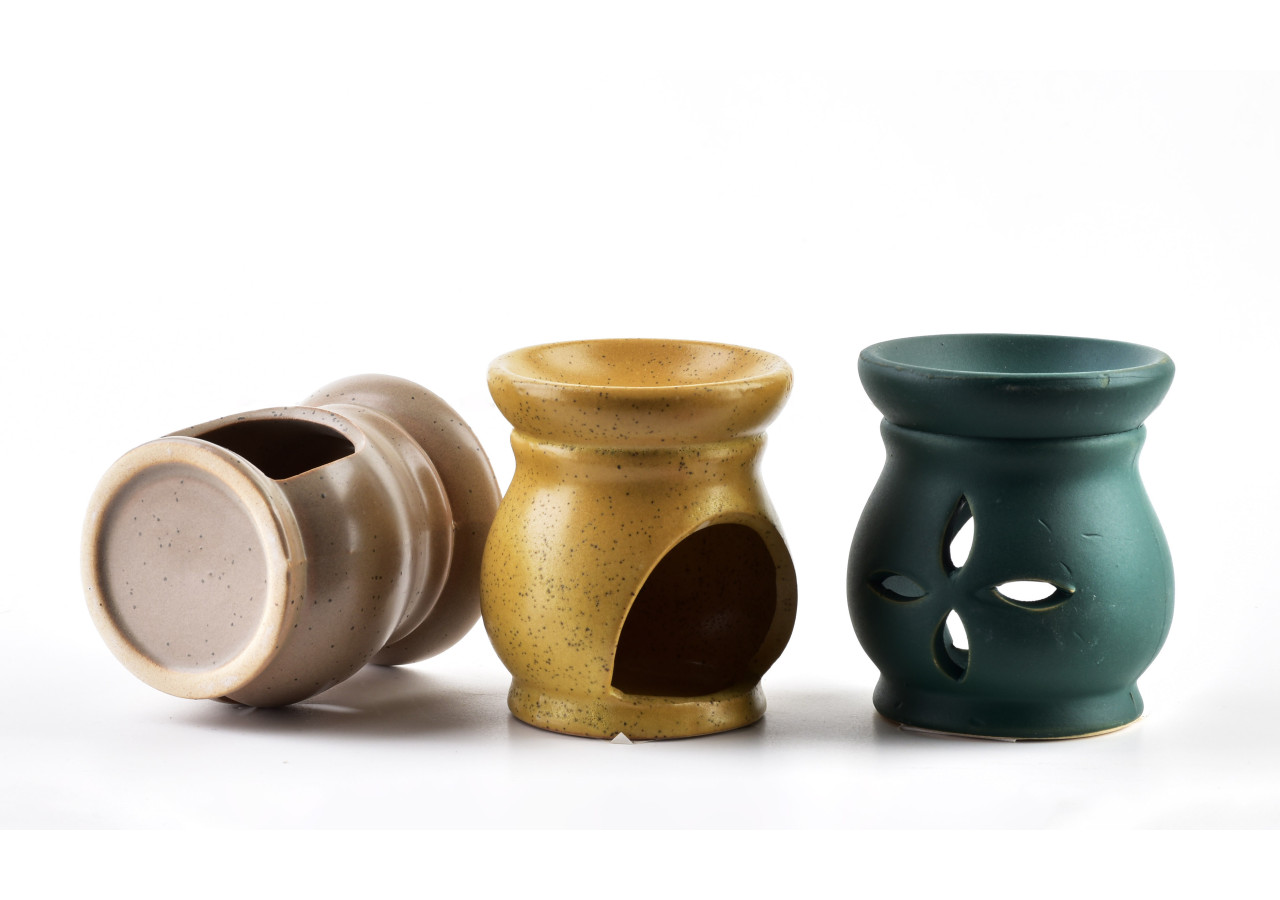 Brûleur à huiles essentielles - Céramique 6,5x7x7,8cm - HTTP2834 - Mondex
