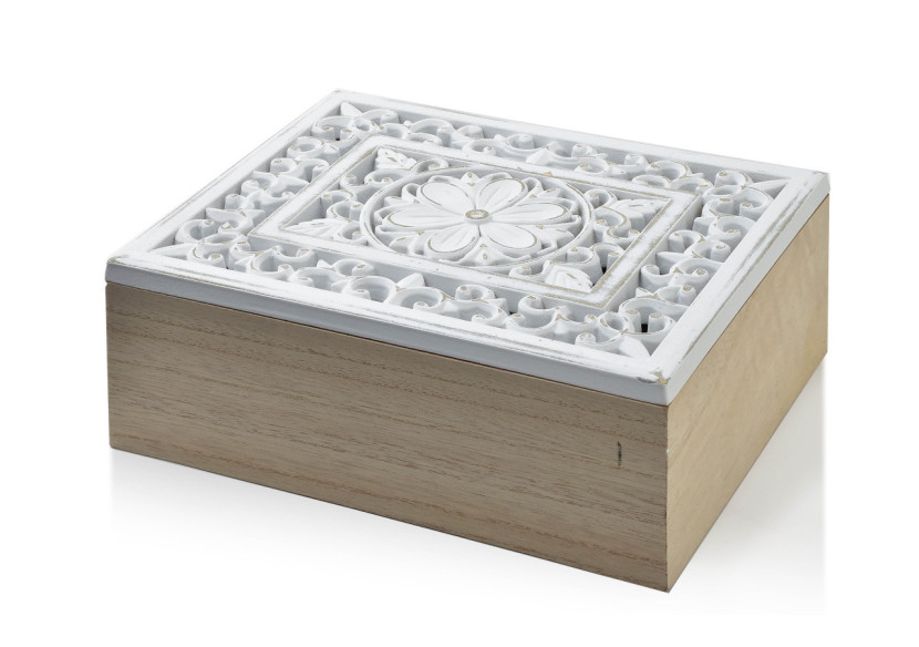 Boîte à thé SADIE - Bois MDF 24.5cm x 19.5cm x 9cm - HTYK4420 - Mondex Boîte à thé SADIE - Bois MDF 24.5cm x 19.5cm x 9cm - HTYK4420 - Mondex