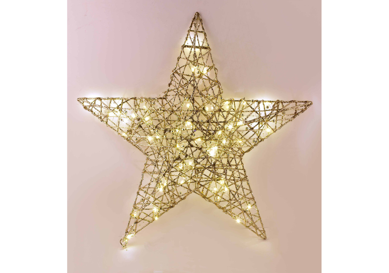 Étoile de Noël SANTA LILA - 40x45x5 cm - HIWJ2128-SW - Mondex