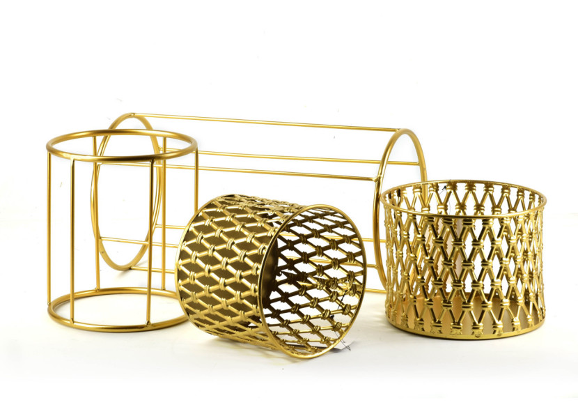 Vase SWEN - 2 pièces en aluminium doré et argenté L:20xh40cm, M:18xh22cm - HTOP1161-PROM - Mondex