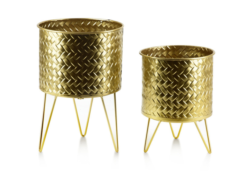 Vase SWEN - 2 pièces dorées L:20xh30cm, M:18xh23,5cm - HTOP1192-PROM - Mondex