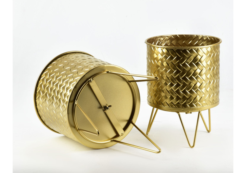 Vase SWEN - 2 pièces dorées L:20xh30cm, M:18xh23,5cm - HTOP1192-PROM - Mondex