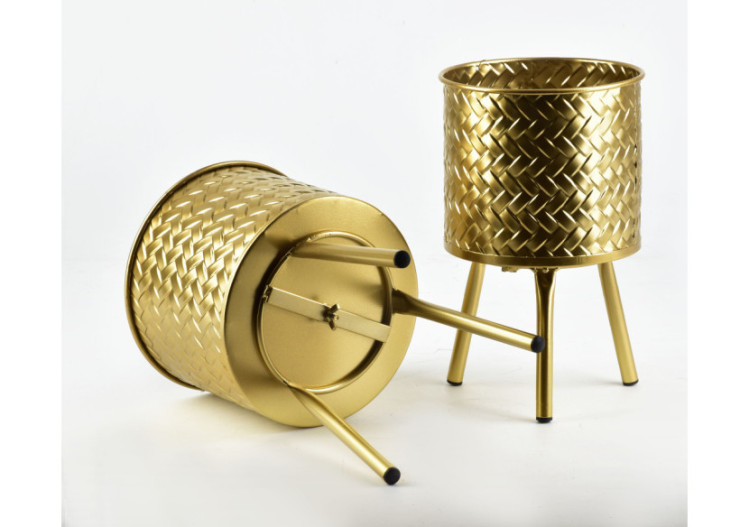 Vase SWEN - 2 pièces dorées L:20xh32cm, M:18xh28cm - HTOP1222-PROM - Mondex 2