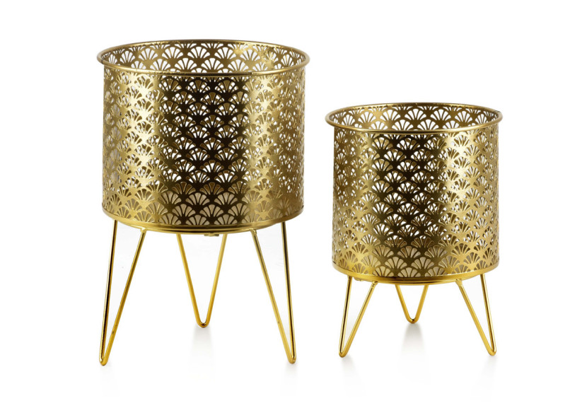 Vase SWEN - 2 pièces en aluminium L:20xh29,5cm, M:18xh23,5cm - HTOP1253-PROM - Mondex