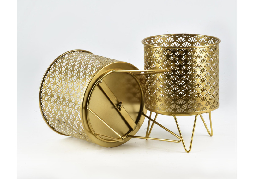 Vase SWEN - 2 pièces en aluminium L:20xh29,5cm, M:18xh23,5cm - HTOP1253-PROM - Mondex