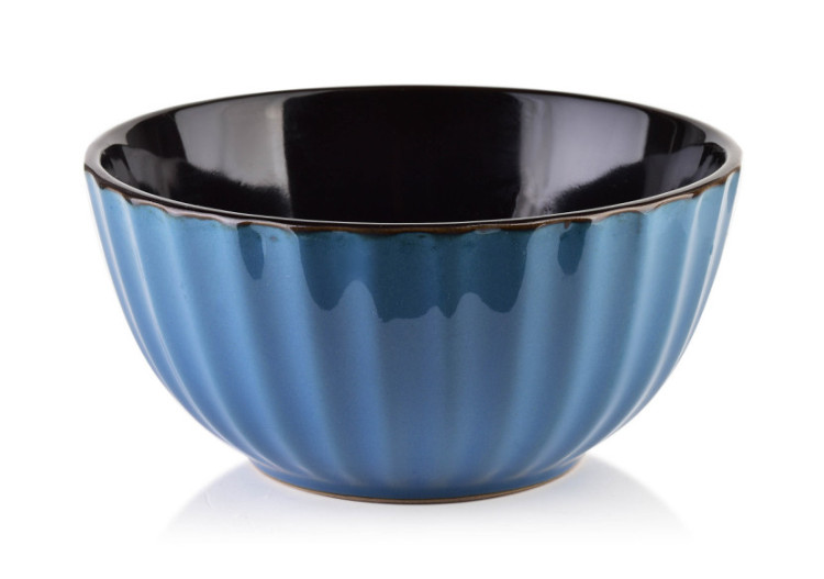 EVIE BLUE - Bol en céramique 600ml 15xh7cm - HTPW4944-PROM - Affekdesign By Mondex