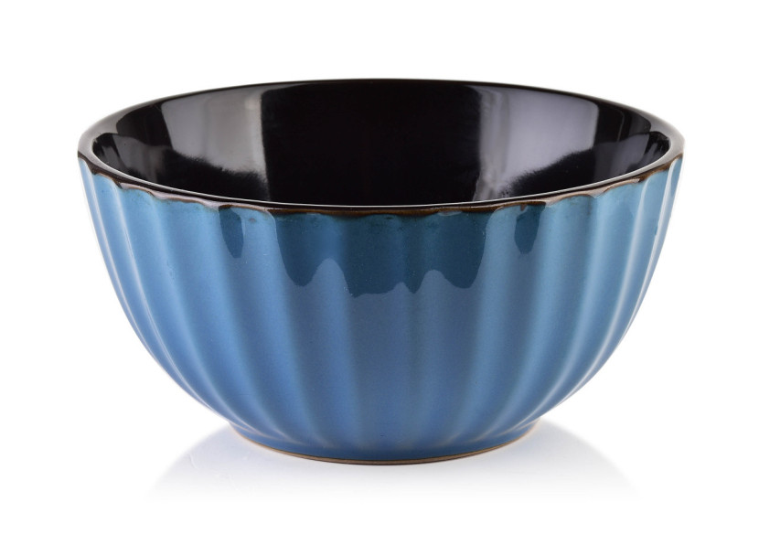 EVIE BLUE - Bol en céramique 600ml 15xh7cm - HTPW4944-PROM - Affekdesign By Mondex