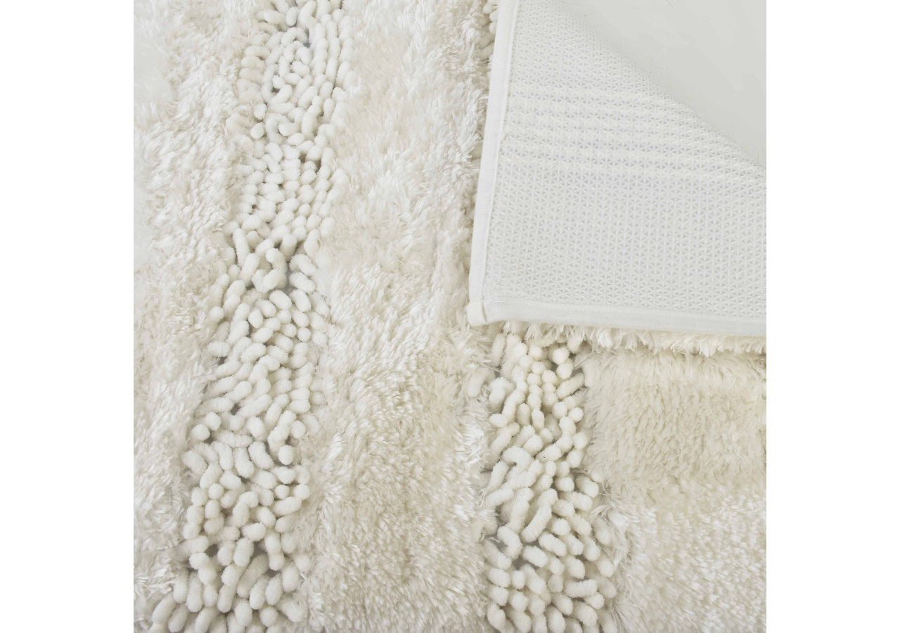 Tapis de Bain ZAC - 60x40cm en Polyester Blanc - HTUA0269 - Bathlab By Mondex