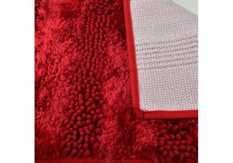 Tapis de Bain ZAC - 60x40cm en Polyester Rouge - HTUA0276 - Bathlab By Mondex 2