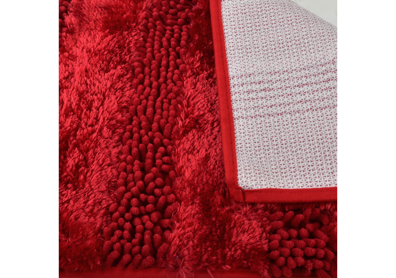 Tapis de Bain ZAC - 60x40cm en Polyester Rouge - HTUA0276 - Bathlab By Mondex