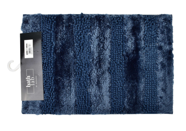 Tapis de Bain ZAC - 60x40cm en Polyester Bleu Marine - HTUA0283 - Bathlab By Mondex