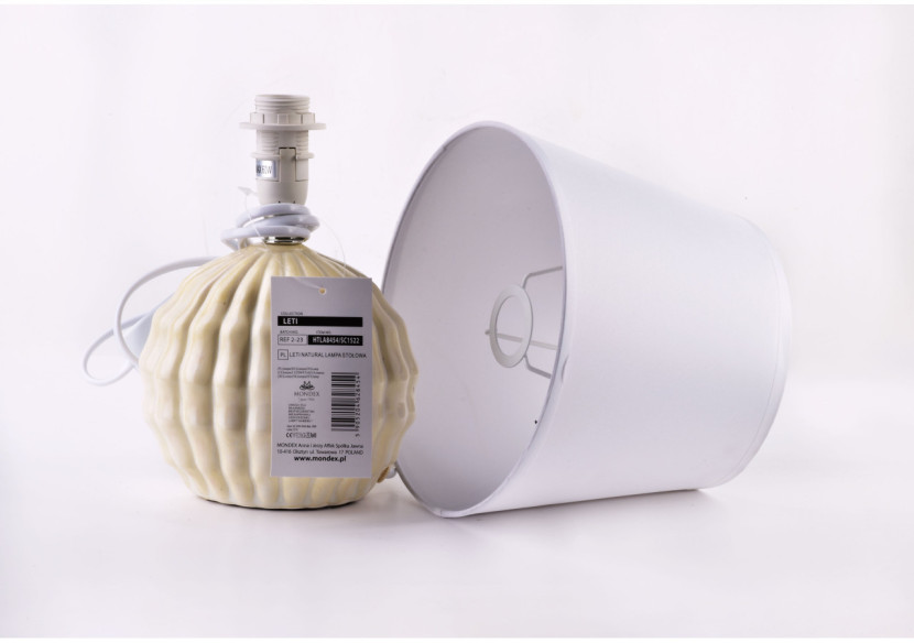 Lampe de table LETI NATURAL - Céramique grise 15x9,5xh28cm - HTLA8454 - Mondex