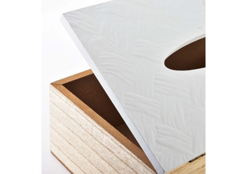 Porte-serviettes SUSIE WHITE - Design élégant en bois 24x9x14,5cm - HTYK5163 - Mondex