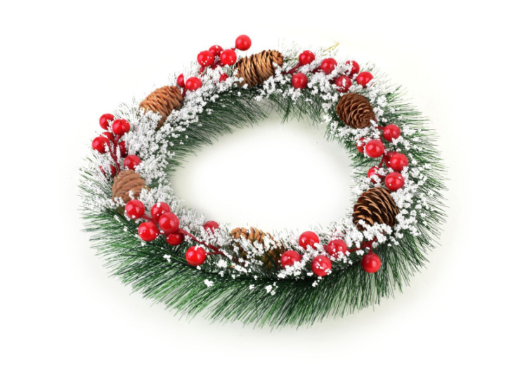 Couronne de Noël SANTA LILA - 30cm en cônes de pin - HIWJ2326-SW - Mondex 2