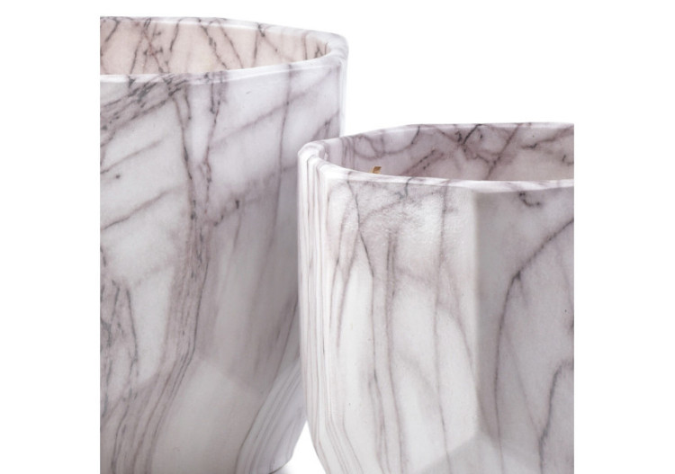 Ensemble de pots NEVA MARBLE - 3 pots XXL en marbre, dimensions variées - HTYE2596-PROM - Mondex 2