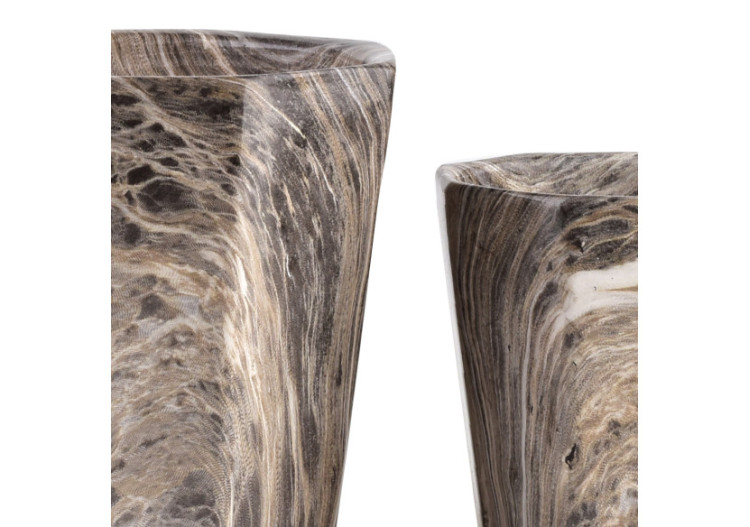 Vasque NEVA MARBLE - Ensemble de 3 pots en céramique au design marbré - HTYE0539 - Mondex 2