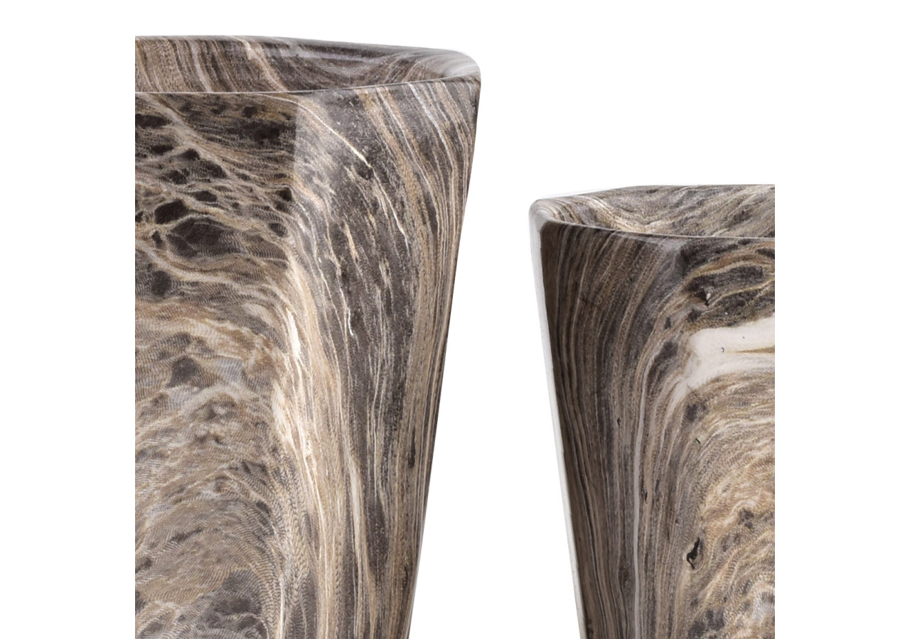 Vasque NEVA MARBLE - Ensemble de 3 pots en céramique au design marbré - HTYE0539 - Mondex