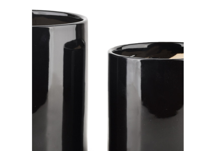 Ensemble de 3 Pots NEVA BLACK - 14x15cm, 11,5x11,5cm et 8,5x8,5cm - HTYE0577-PROM - Mondex 2