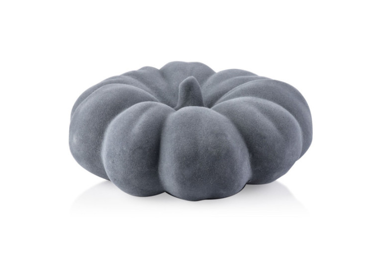 Figurine Citrouille MAVE - Velours gris 16x6cm - HTC9311 - Mondex