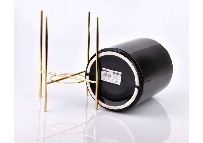 Vase NEVA - Céramique 18cm x 20,8cm avec support doré - HTYE9315 - Mondex