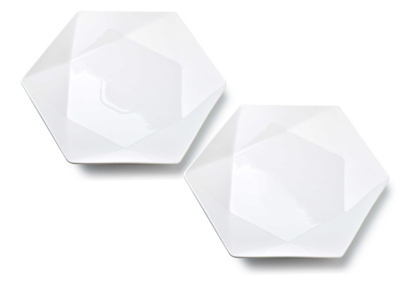 Assiette de Plat RALPH WHITE - Lot de 2, Hexagonale 32.5cm x 28.5cm x h3cm - HTDB8539-PROM - Affekdesign By Mondex Assiette de Plat RALPH WHITE - Lot de 2, Hexagonale 32.5cm x 28.5cm x h3cm - HTDB8539-PROM - Affekdesign By Mondex