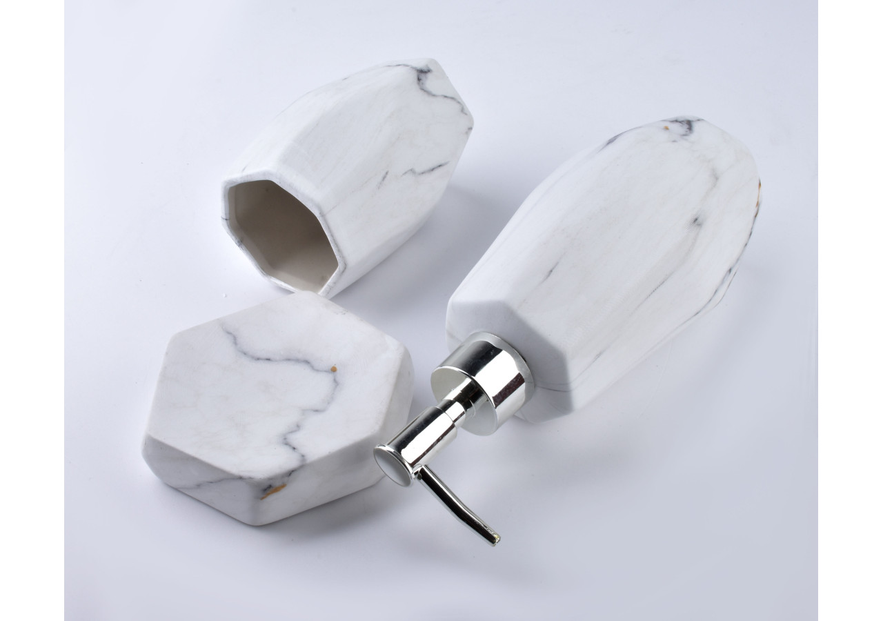 Set de salle de bain ODETTE - Style marbré - HTWM5933 - Bathlab By Mondex