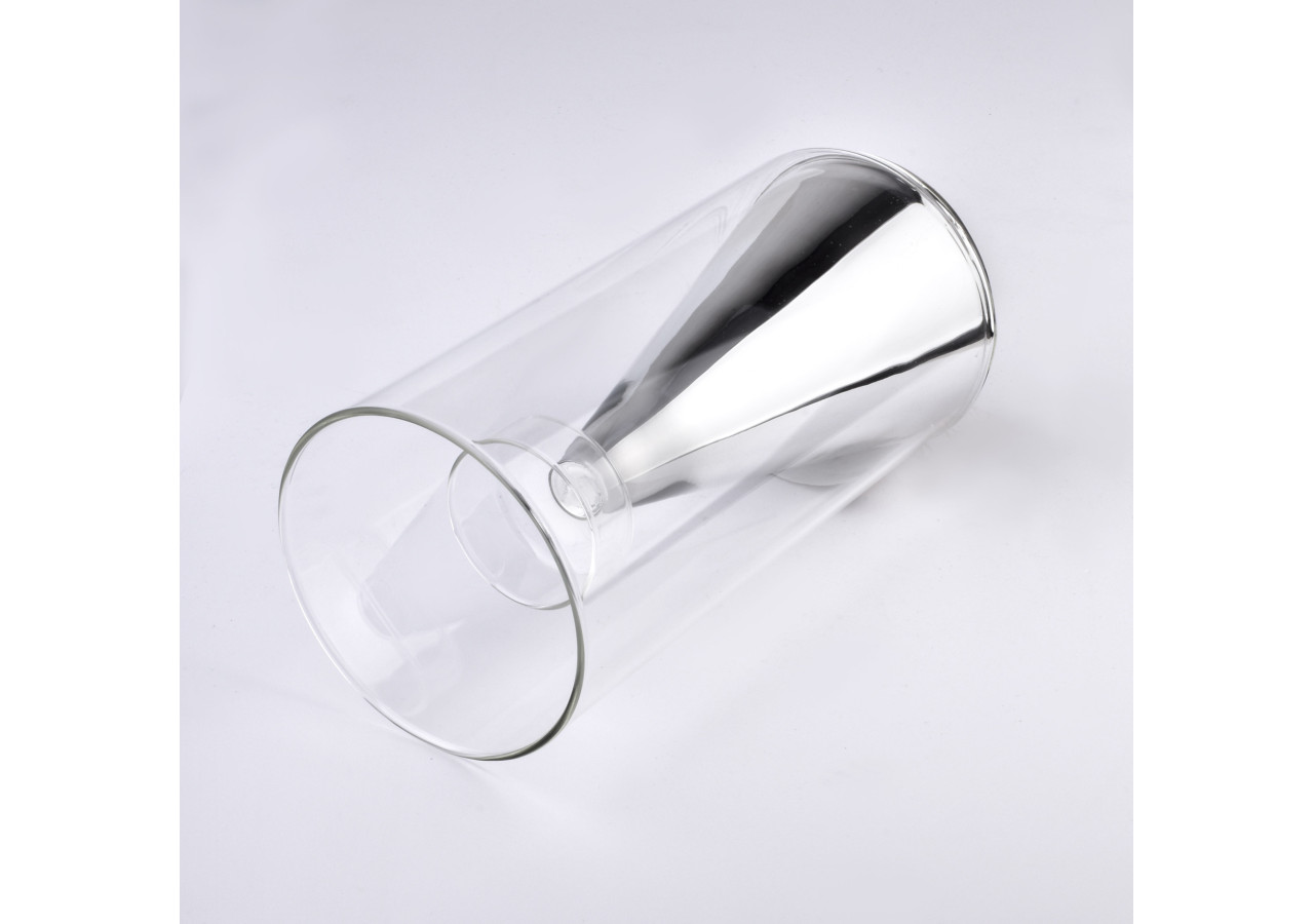 Photophore RITA SILVER - 12x12x25cm en verre - HTRD7470 - Mondex