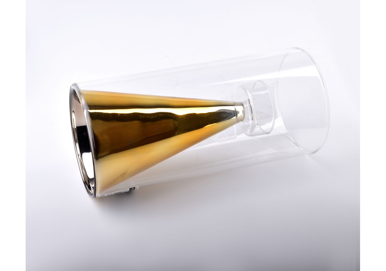 Photophore RITA GOLD - 12x12x25cm en verre - HTRD7487 - Mondex