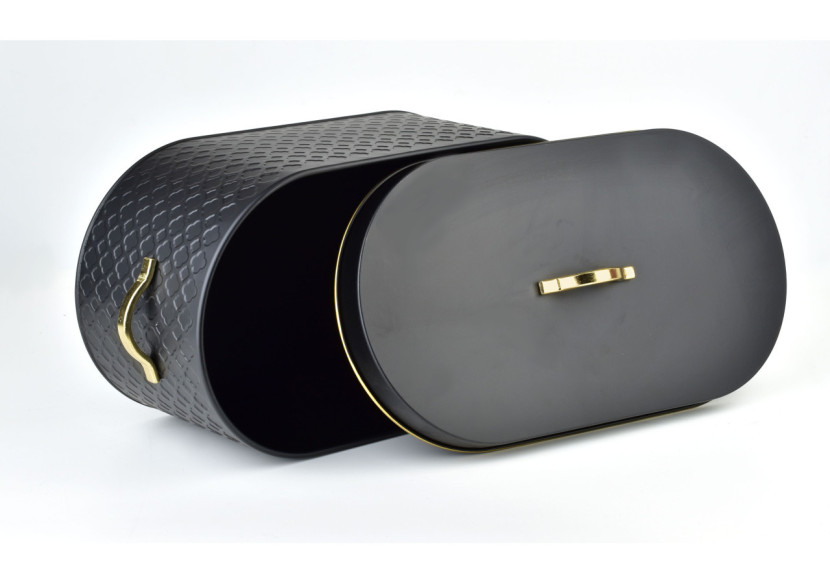 Pain SANDY BLACK - Boîte à pain en métal 34x18xH13cm - HTBC6649-PROM - Cookini By Mondex Pain SANDY BLACK - Boîte à pain en métal 34x18xH13cm - HTBC6649-PROM - Cookini By Mondex
