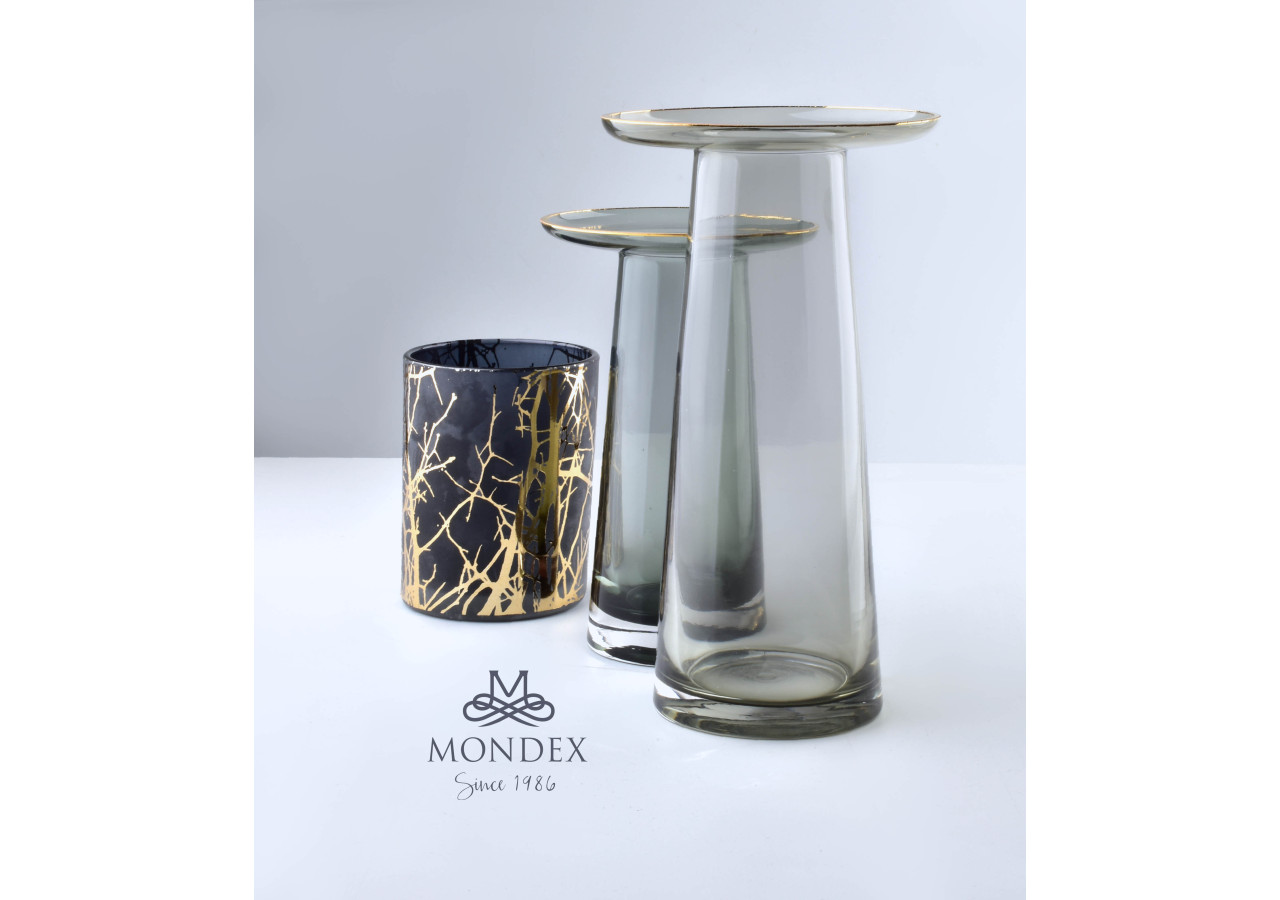 Vase SERENITE avec col gris - 20x13,5cm - HTID0882-PROM - Mondex