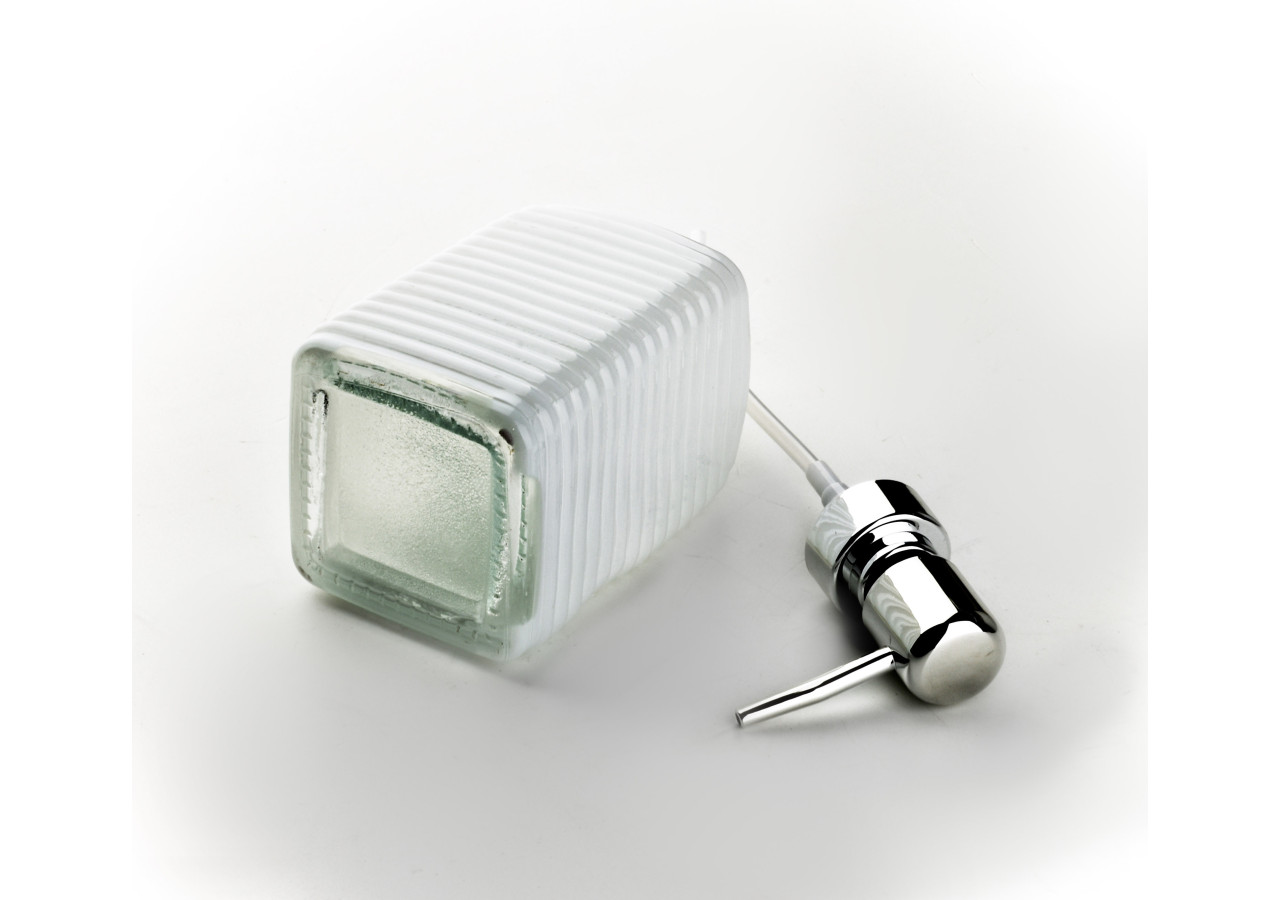 Distributeur de savon KYLE Blanc - h19cm x 7.8cm - HTWM6068 - Bathlab By Mondex