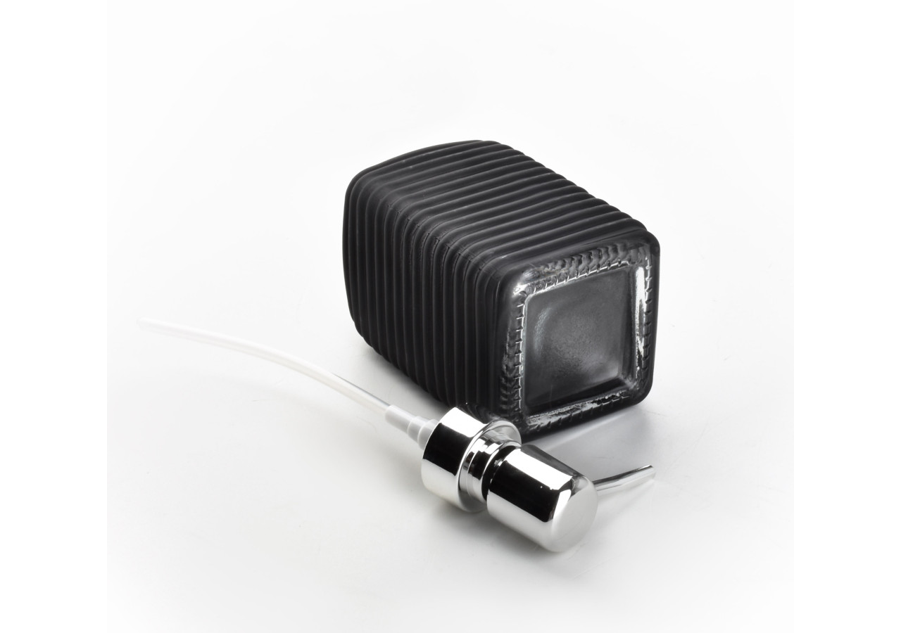 Distributeur de savon KYLE Noir - h19cm x 7.8cm - HTWM6075 - Bathlab By Mondex