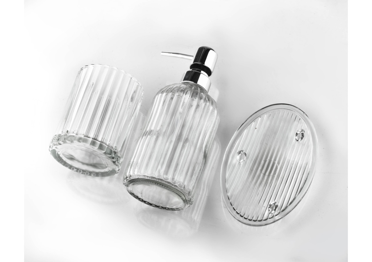 Ensemble de Salle de Bain ARI - 3 pièces avec pompe argentée - HTWM6150-PROM - Bathlab By Mondex