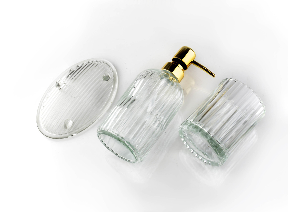 Ensemble de Salle de Bain ARI - 3 pièces avec pompe dorée - HTWM6167-PROM - Bathlab By Mondex