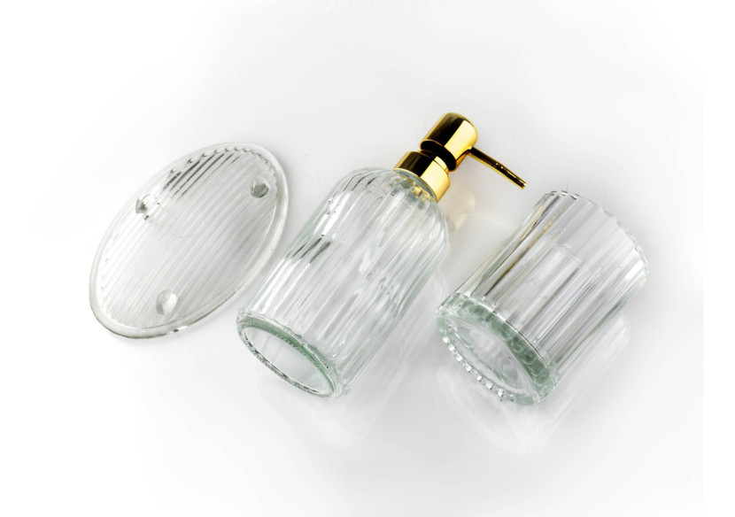 Ensemble de Salle de Bain ARI - 3 pièces avec pompe dorée - HTWM6167-PROM - Bathlab By Mondex