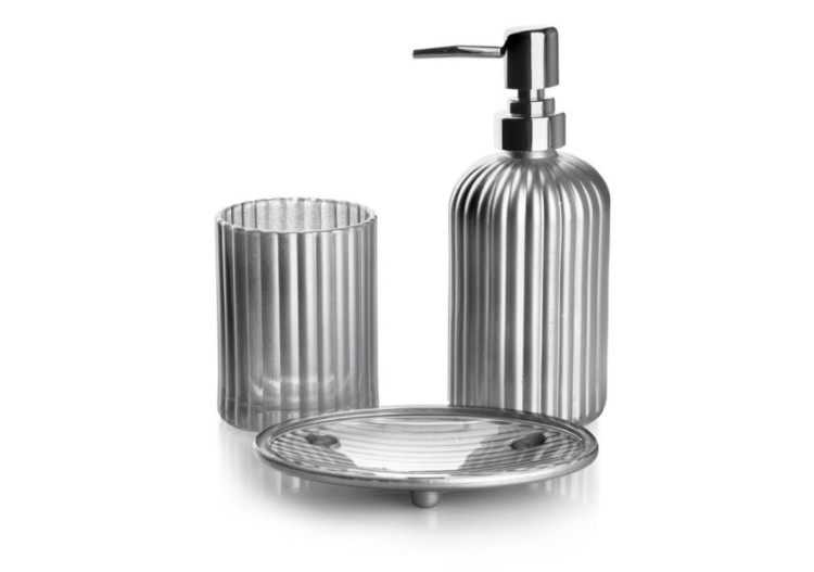 Ensemble de Salle de Bain ARI SILVER - 3 pièces finition mate argentée - HTWM6174-PROM - Bathlab By Mondex