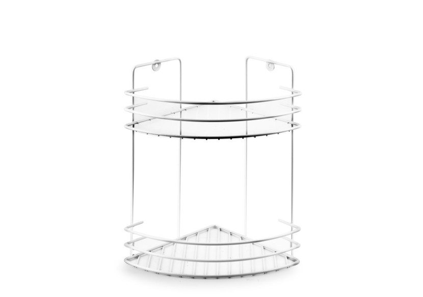 Étagère de salle de bain CARL WHITE - 2 niveaux, 30 x 19 x 19 cm - HTWM9779 - Bathlab By Mondex
