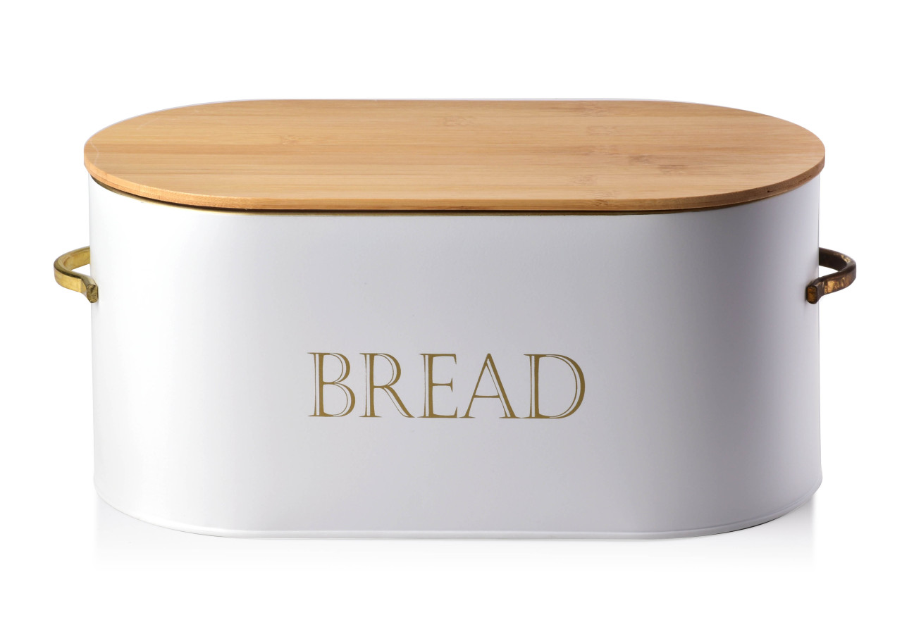 Pain SANDY WHITE - Boîte à pain ovale 34/37,5x18xH16cm - HTBC3646-PROM - Cookini By Mondex