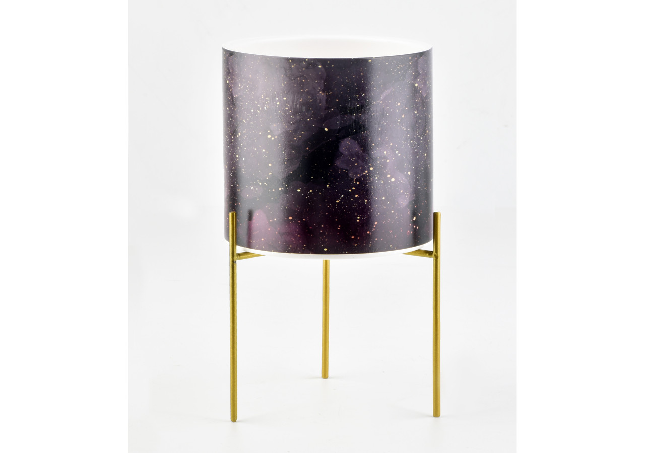 Cache-pot NEVA - 12 x 14,5cm avec support en métal - HTYE7101-PROM - Mondex