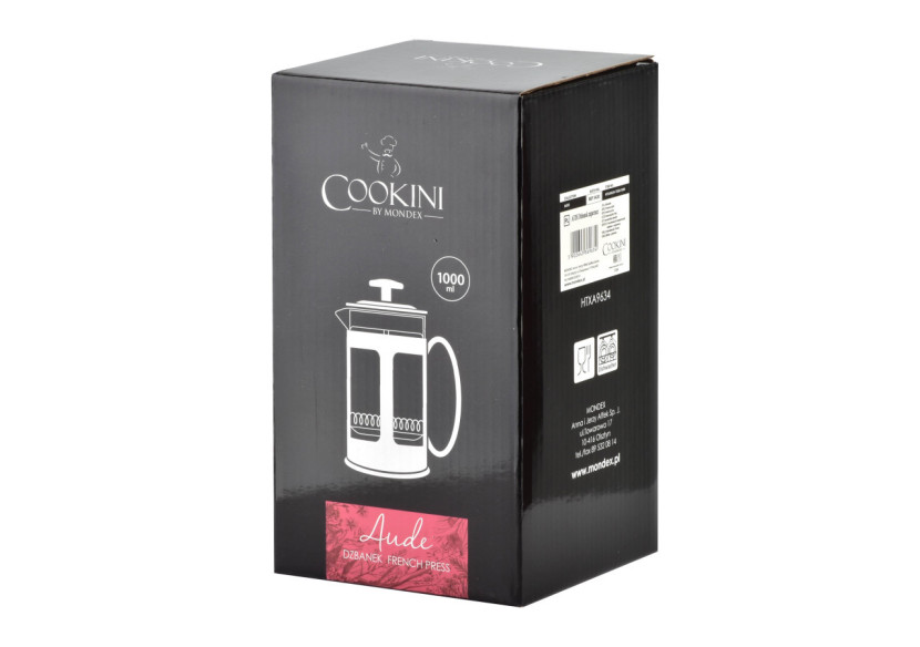 French Press AUDE 1000ml - Verre borosilicate 10,5x15xh21cm - HTXA5705-CX - Cookini By Mondex French Press AUDE 1000ml - Verre borosilicate 10,5x15xh21cm - HTXA5705-CX - Cookini By Mondex