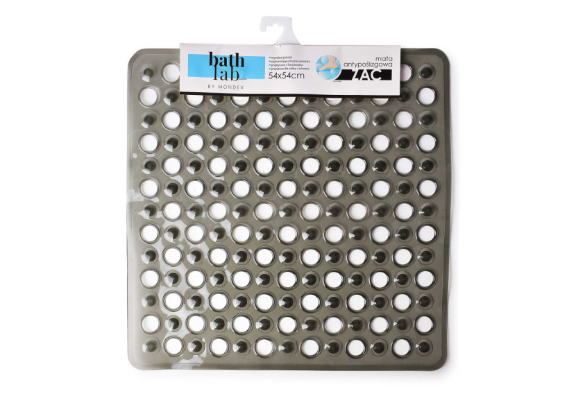 Tapis de bain ZAC BLACK - 54x54cm antidérapant - HTWM5880 - Bathlab By Mondex