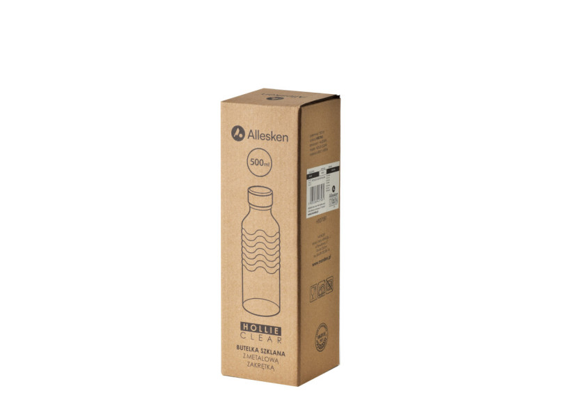 Butelka HOLLIE CLEAR - Verre 500ml 4,5x6,5xh22,5cm - HTID7581 - Allesken Butelka HOLLIE CLEAR - Verre 500ml 4,5x6,5xh22,5cm - HTID7581 - Allesken