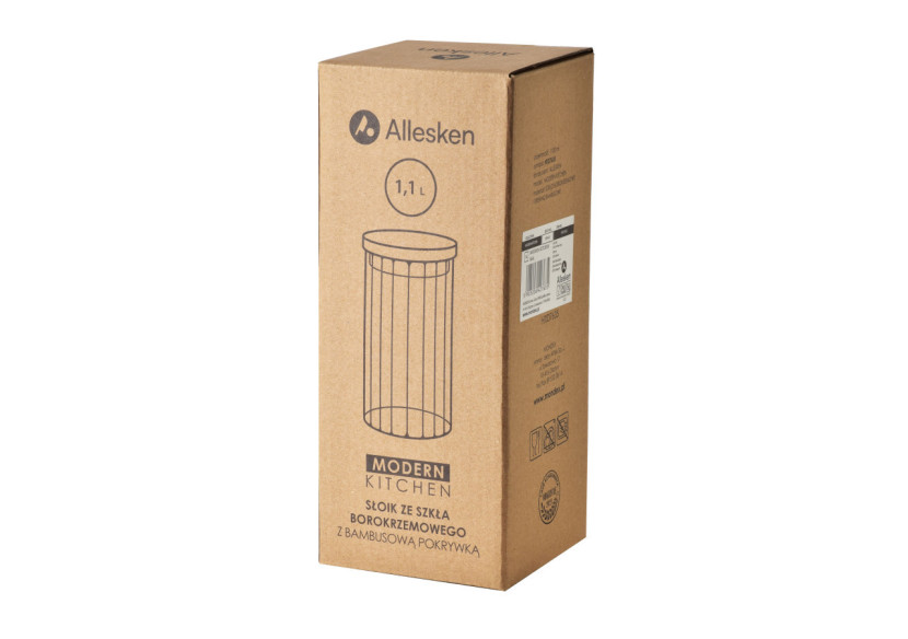 Bocal en verre MODERN KITCHEN - Capacité 1100ml pour la conservation optimale - HTID7635 - Mondex
