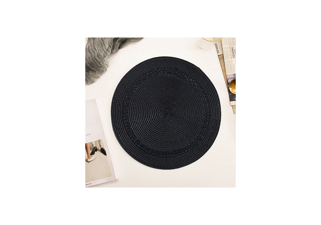 MANDY Nappe de table noire - 38cm - HTA8867-PROM - Mondex